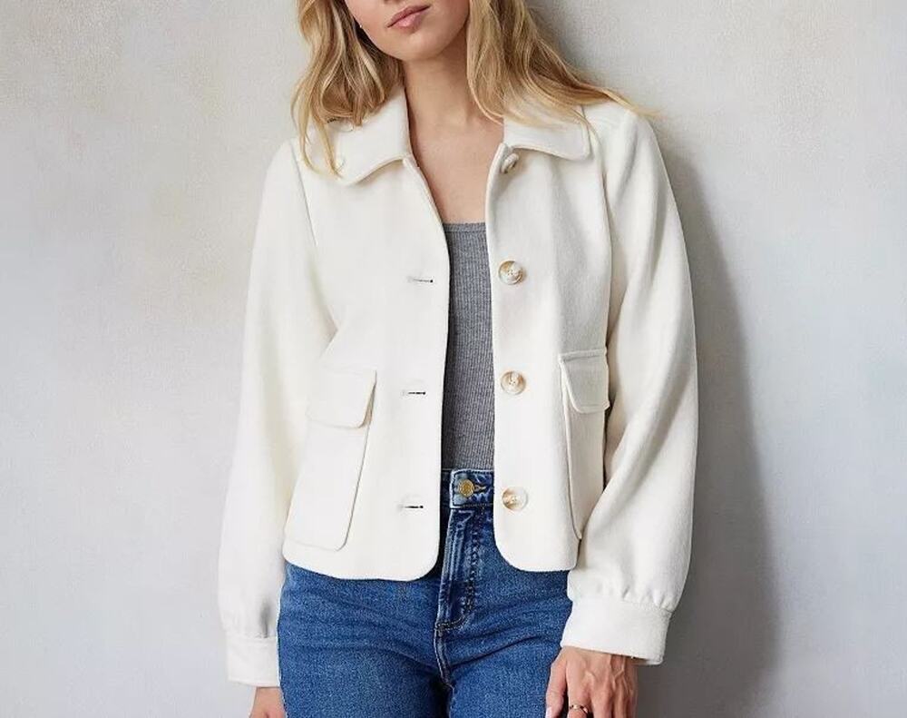 LC Lauren Conrad Cream Ivory Shacket / Jacket - Large - New with Tags